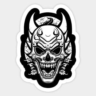 Evil Clown Mask Black and White Sticker